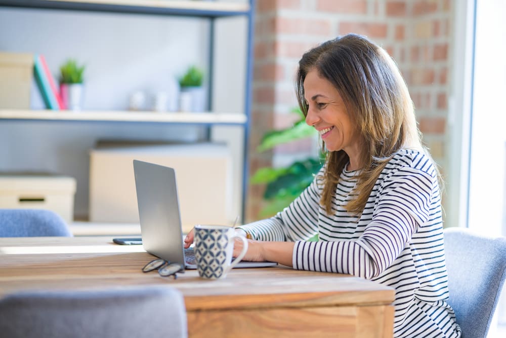 Healthy middle age woman in office