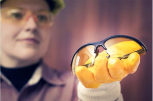 women wearing safety glasses