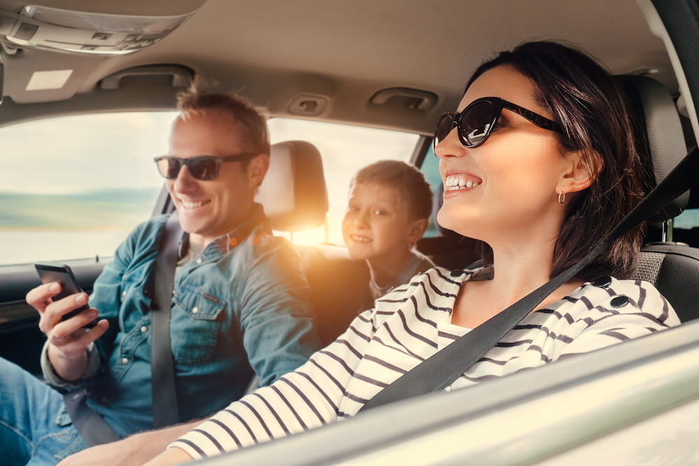 Family Driving happily