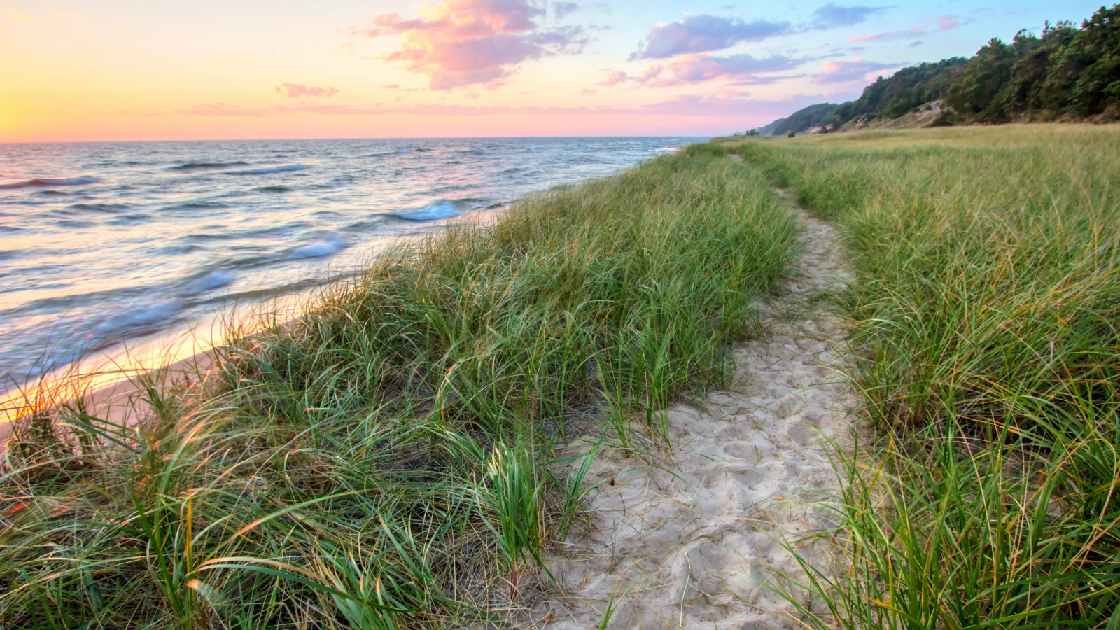 walking trail along the beach