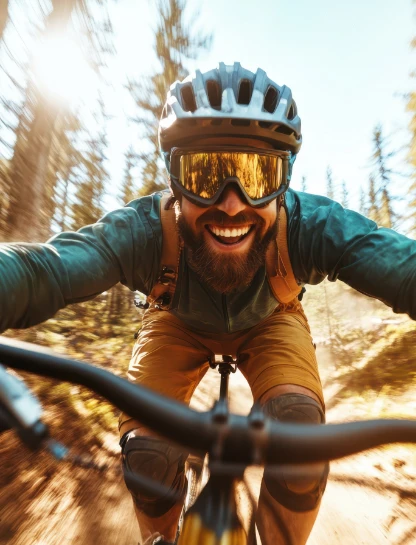 man mountain bike riding