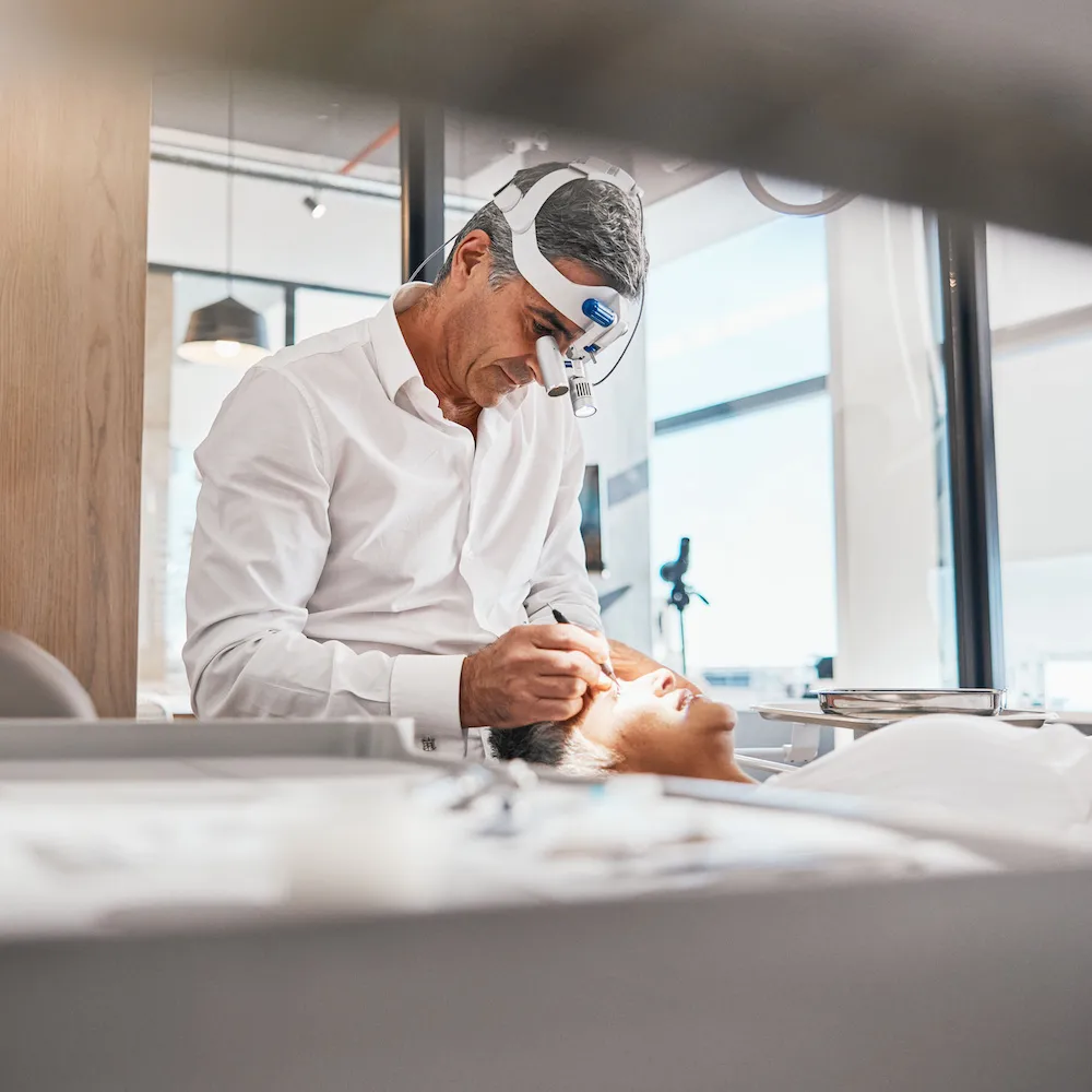 doctor and patient during cataract surgery